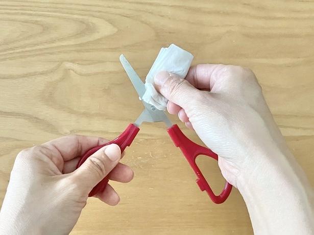 ハサミを消毒したら準備OK！（▶次へ） 撮影／さわ子