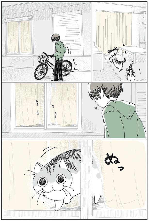 窓の方へと