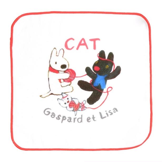 「ガーゼタオルハンカチ(ねこ)」(各1210円)