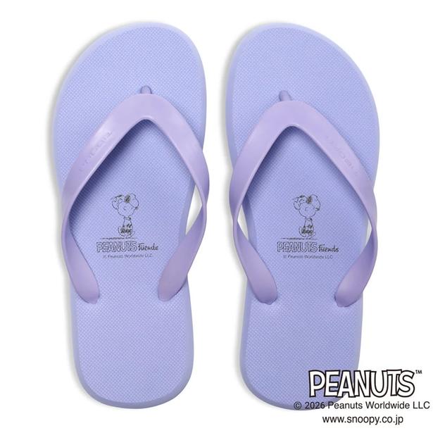 「PEANUTS TRPNビーチサンダル(パープル)」(799円)