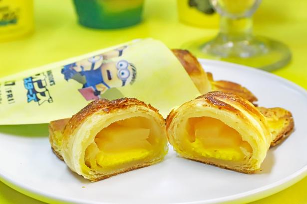 クロワッサンの中も、リンゴとカスタードチョコレートのイエローコンビ！