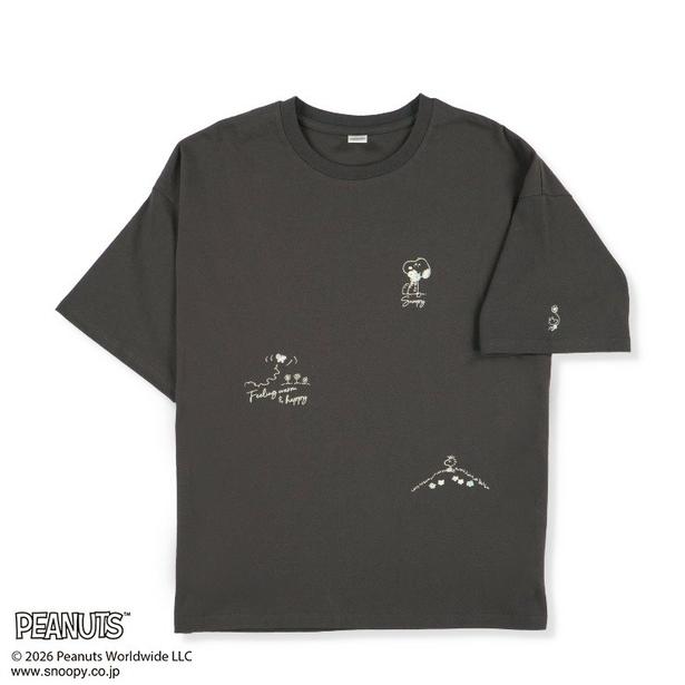 「レディース 接触冷感機能付きキャラクター半袖Tシャツ(PEANUTS/ブラック)」(1199円)