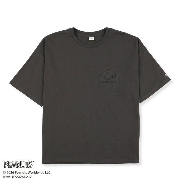 「レディース 接触冷感機能付きキャラクター半袖Tシャツ(PEANUTS/ブラック)」(1199円)
