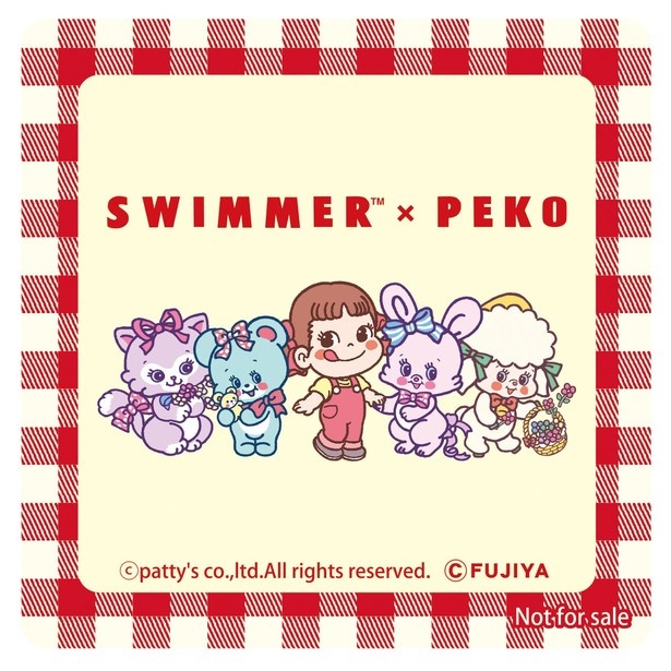 SWIMMER×PEKOオリジナルコースター1種目(約縦90×横90ミリ/紙製) (C)patty's co.,ltd.All rights reserved. (C)FUJIYA
