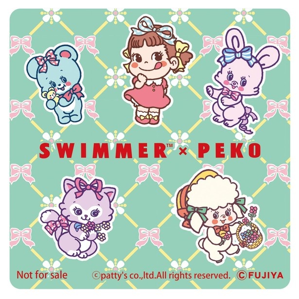 SWIMMER×PEKOオリジナルコースター2種目(約縦90×横90ミリ/紙製) (C)patty's co.,ltd.All rights reserved. (C)FUJIYA