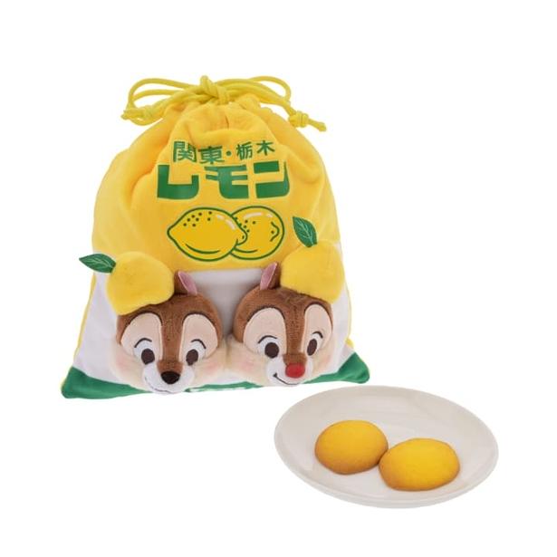「レモン型チョコインクッキー」。レモン牛乳をモチーフにした巾着は、レモンデザインの帽子をかぶったキャラクターがポイント!
