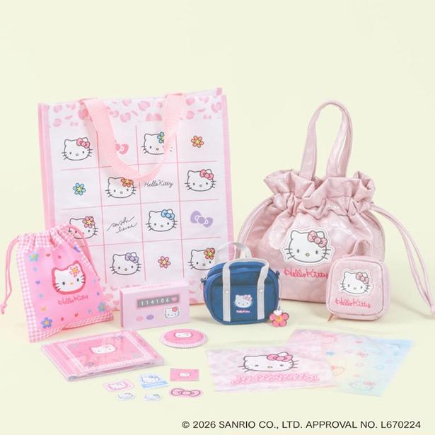 ベビーピンクを基調としたデザイン。リボン柄のキルトがラブリー！ (C)2026 SANRIO CO., LTD. APPROVAL No.L670224