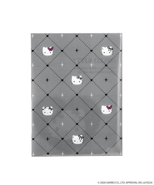デザイン03、モノトーンカラーのファイル裏面デザイン (C)2026 SANRIO CO., LTD. APPROVAL No.L670224
