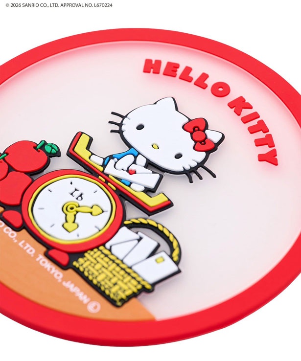 コースターのアップ部分。凹凸を活かした立体的なデザインがGOOD! (C)2026 SANRIO CO., LTD. APPROVAL No.L670224