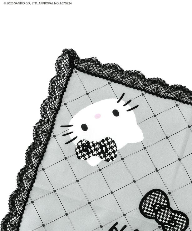 ハンカチの縁がレース仕様なのがラブリー! (C)2026 SANRIO CO., LTD. APPROVAL No.L670224