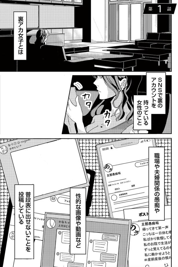 裏アカ女子とは （C）寺田御子、とき、タ楼、漫画のシュララ／KADOKAWA
