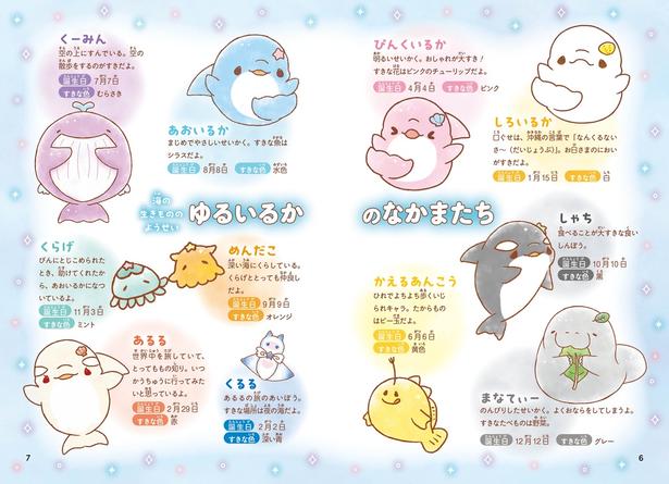 キャラクター紹介ページ。誕生日やすきな色まで、細かく設定されている