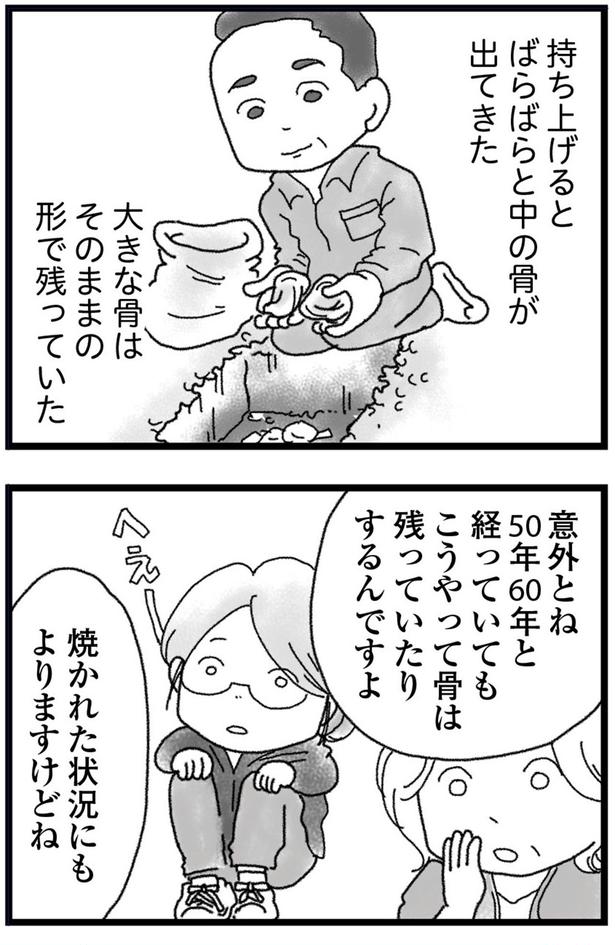 大きな骨はそのままの形で残っていた