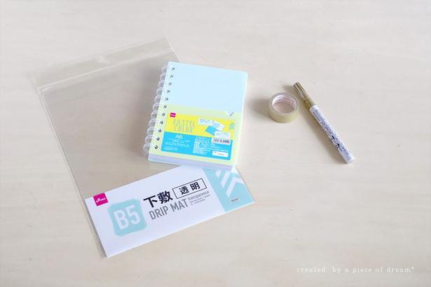 今回の材料▶まずはリングノートの表紙をはずします （C）hana