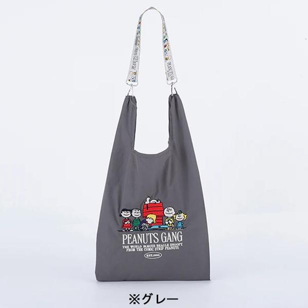 「ストラップ付ショッパーバッグ(グレー/ピーナッツ・ギャング)」(3850円)
