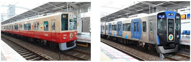 阪神沿線を走る「ELMO’s HAPPY TRAIN」と「COOKIE MONSTER’s MOGUMOGU TRAIN」