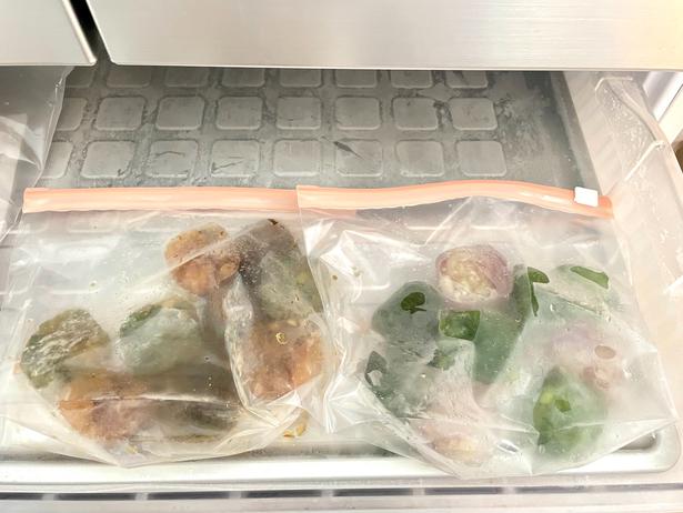 保存は製氷皿から出してジップ付きの保存袋がおすすめ！ 撮影／あんこ