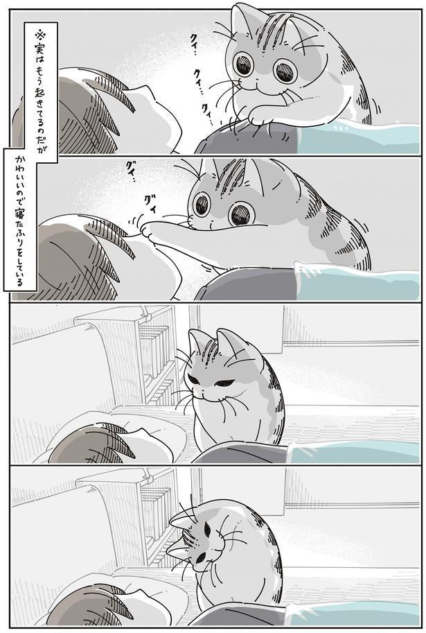 寝たふりをしている （C）キュルZ／KADOKAWA