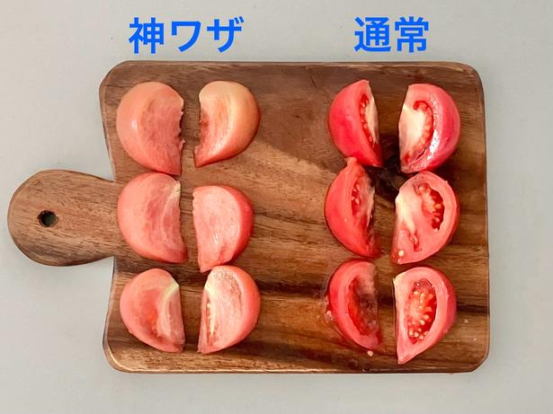 切り口のキレイさが大違い！（▶ミニトマトの切り方は？） 撮影／さわ子