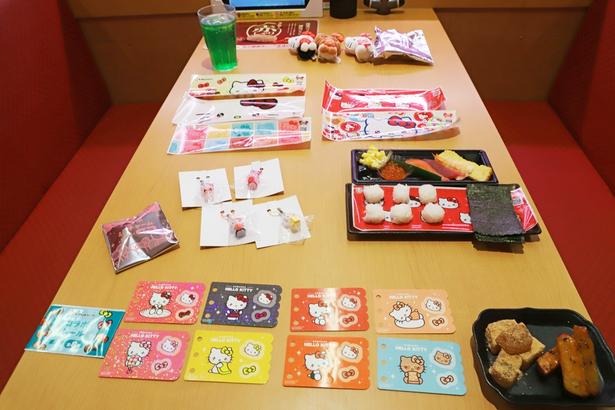 メディア向け試食会でお披露目された、スシロー×ハローキティ第2弾のコラボ商品