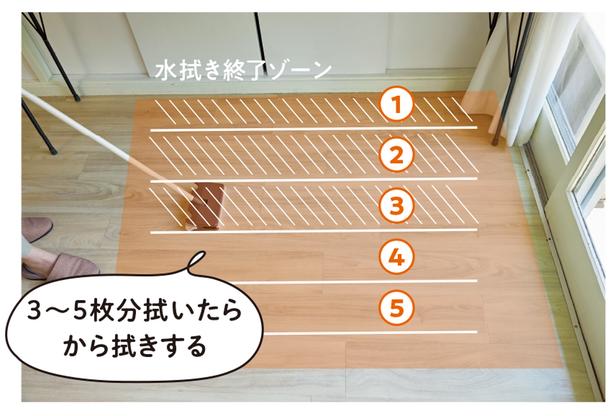 3〜5枚分拭いたらから拭きする 撮影／保田悟史