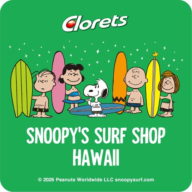 SNOOPY'S SURF SHOP HAWAIIとクロレッツのコラボステッカー。Bコース限定のオリジナルデザイン