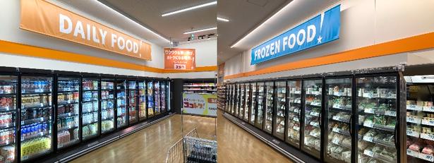POPも必要最低限に抑えたシンプルな売場。1品ずつ大量陳列されるため、商品が見やすい