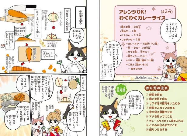   人気メニューの材料と作り方をまんがで丁寧に解説。
