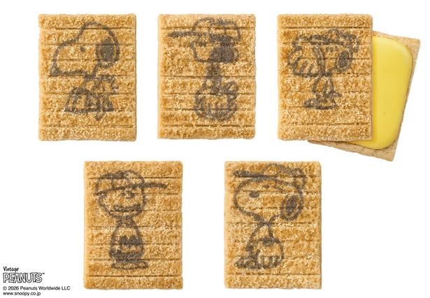 お菓子に描かれたキャラクターの絵柄は全5種類。ランダム封入なので何が出るかはお楽しみ