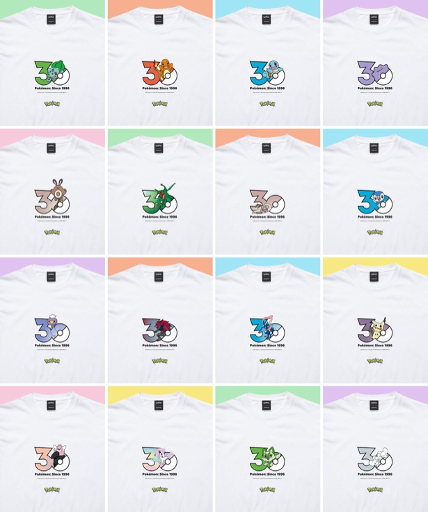 Pokemon 30th Anniversary 1025 T-shirt(各3960円)