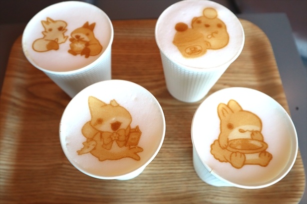 KadoCafe「コラボプリントラテ」(4種・各800円)