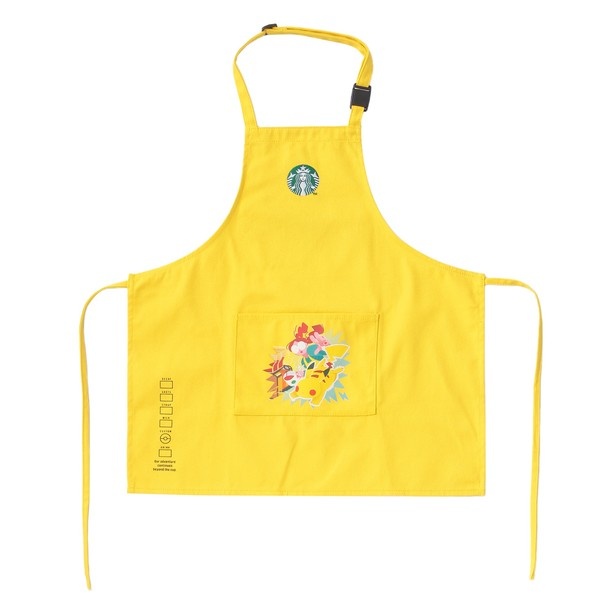 ピカチュウをモデルにしたビビッドなイエローの「Pokemon + STARBUCKS キッズエプロン ピカチュウ」(4000円)
