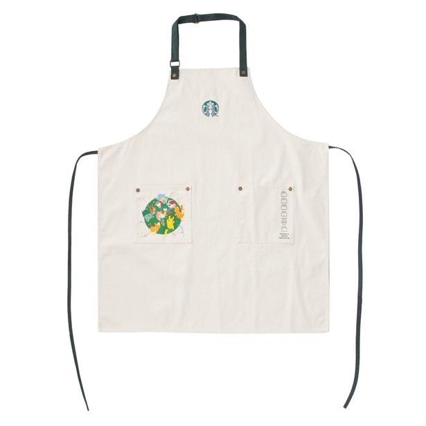 ウォームグレーの本体にアートワークをあしらった「Pokemon + STARBUCKS ユーティリティエプロン コーヒーコネクション」(4800円)