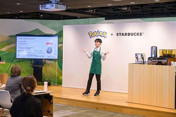【写真】パートナーはポケモンへの想いやそれをコーヒードリンクにどう落とし込んだかを語った