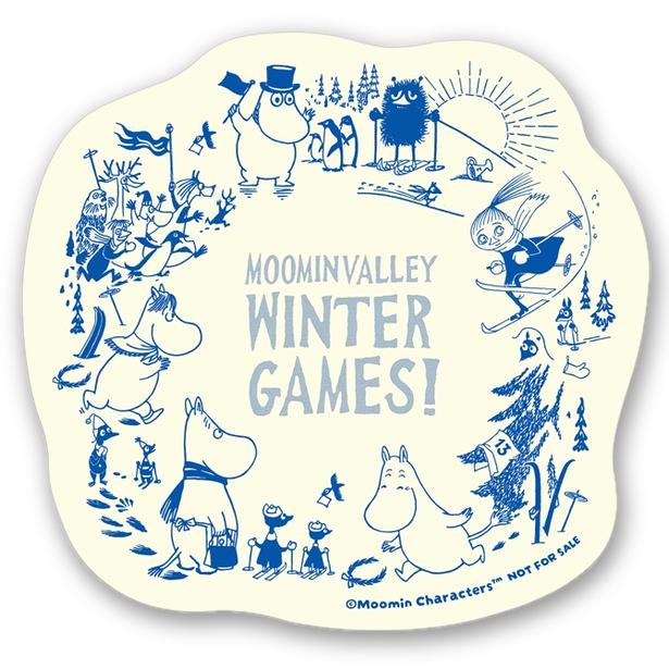 「ムーミンバレー ウィンターゲームス限定ノベルティステッカー」 (C)Moomin Characters(TM)