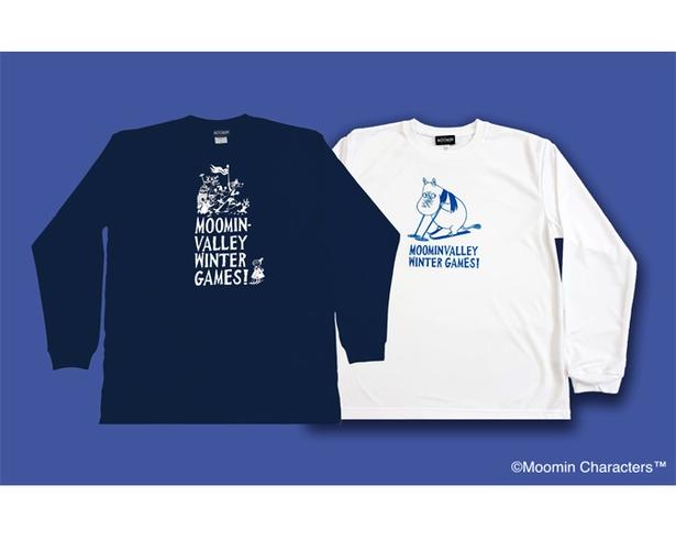 「ロングスリーブTシャツWINTER GAMES NV」(左)、「ドライロングスリーブTシャツムーミン WH」(右) (C)Moomin Characters(TM)