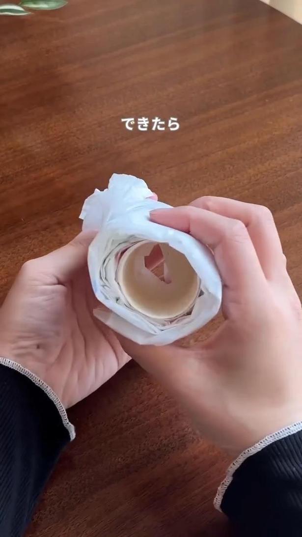 巻き終わった▶フタの中央が…(⇒次へ) koto__kurashiさんのInstagramより