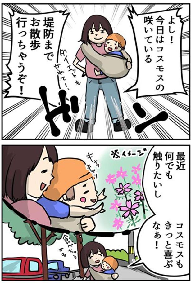 赤ちゃんと秋の思い出作り 1-2 画像提供：しゃけなかほいさん