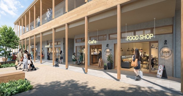 【画像】飲食店舗やサービス店舗が並ぶ「新綱島MICCA」のイメージ