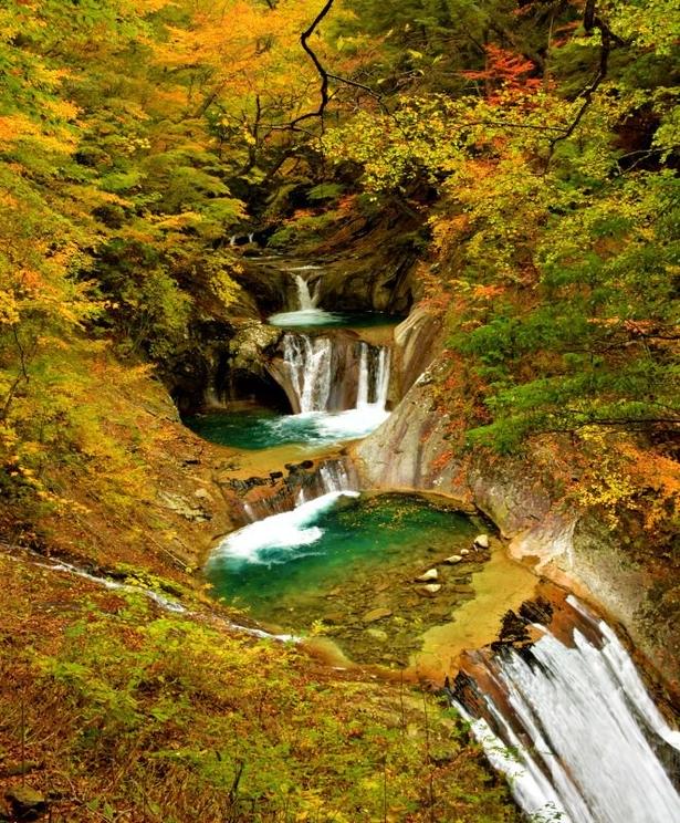 西沢渓谷の美しい眺めを堪能/西沢渓谷の紅葉 画像提供:山梨市観光協会