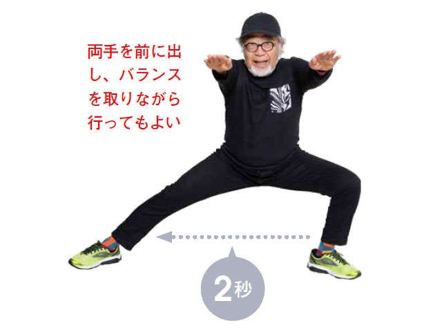 【医師で作家の鎌田氏が伝授】「サイドランジ」で太ももの内側の筋肉を鍛えて転ばない体に！（5）