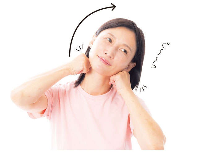 「いた気持ちいい」くらいの力加減で！ 首回りのリンパストレッチ（7）