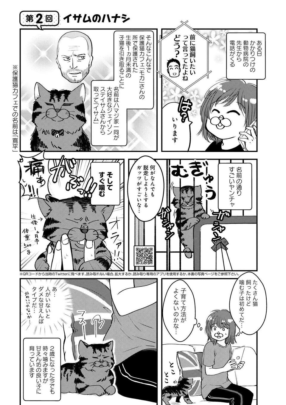 廃油まみれの黒猫が我が家に！ 何度洗っても落ちない廃油をキレイに取る方法／猫とハスキーとハマジ1（2）