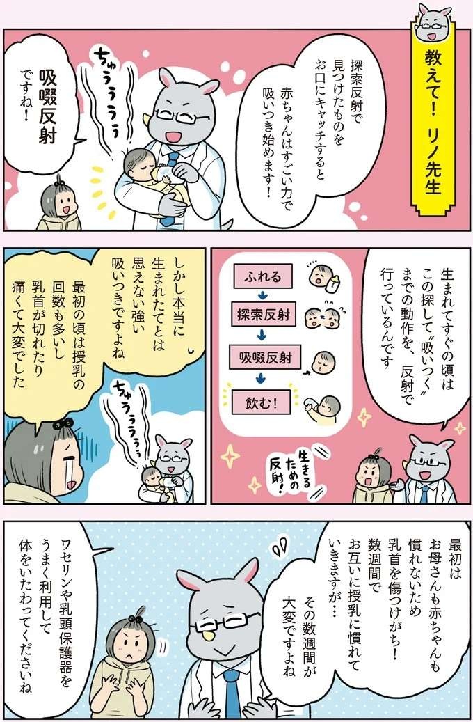 【赤ちゃんの育児】口でキャッチしたものを強くチューチュー「吸啜（きゅうてつ）反射」／赤ちゃん大図鑑（5）
