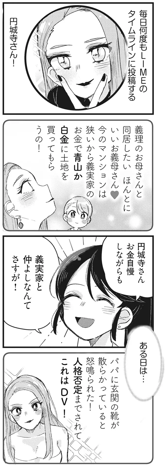 DV被害者？ 金持ち自慢？ 感情が不安定なママ友のヤバいSNS投稿／マウンティングママ友が、全てを失った話（8）