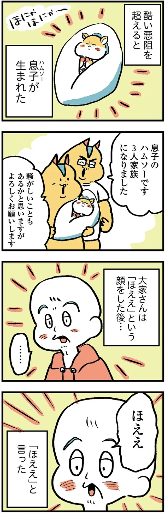 酷いつわりを乗り越え生んだ息子。大家さんに会わせてみたら...予想外！／大家さんとハムソー（2）