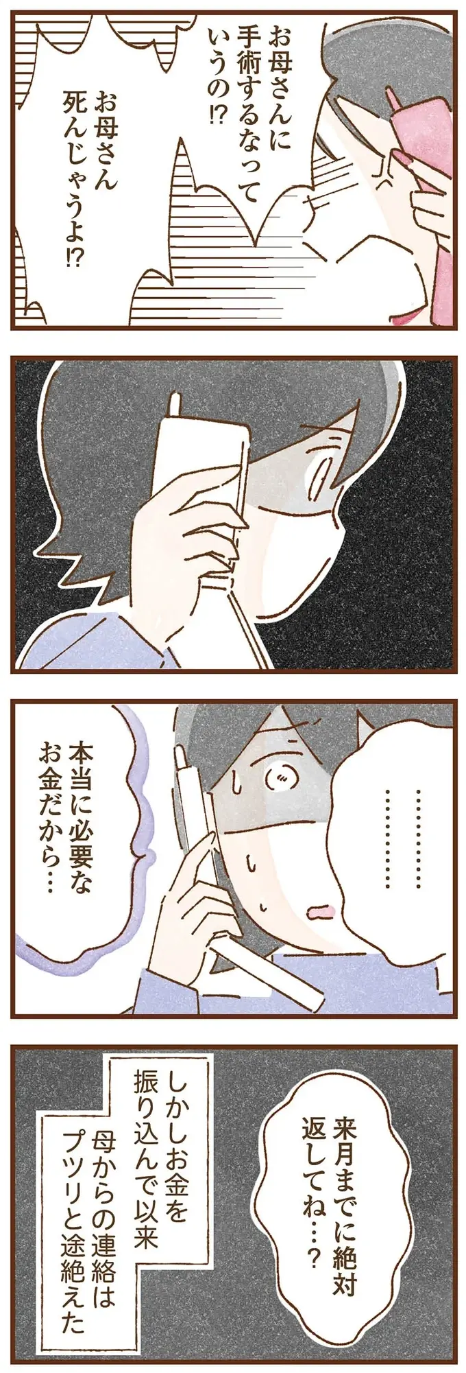 母から離れて手に入れた穏やかな暮らし。でも、突然の母からの電話の一言目が「お金を...」／私の人生を食べる母（19）