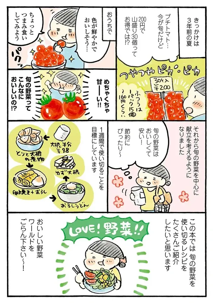 『おひとりさまのゆたかな年収200万生活』1～3+四季の野菜レシピ（78）