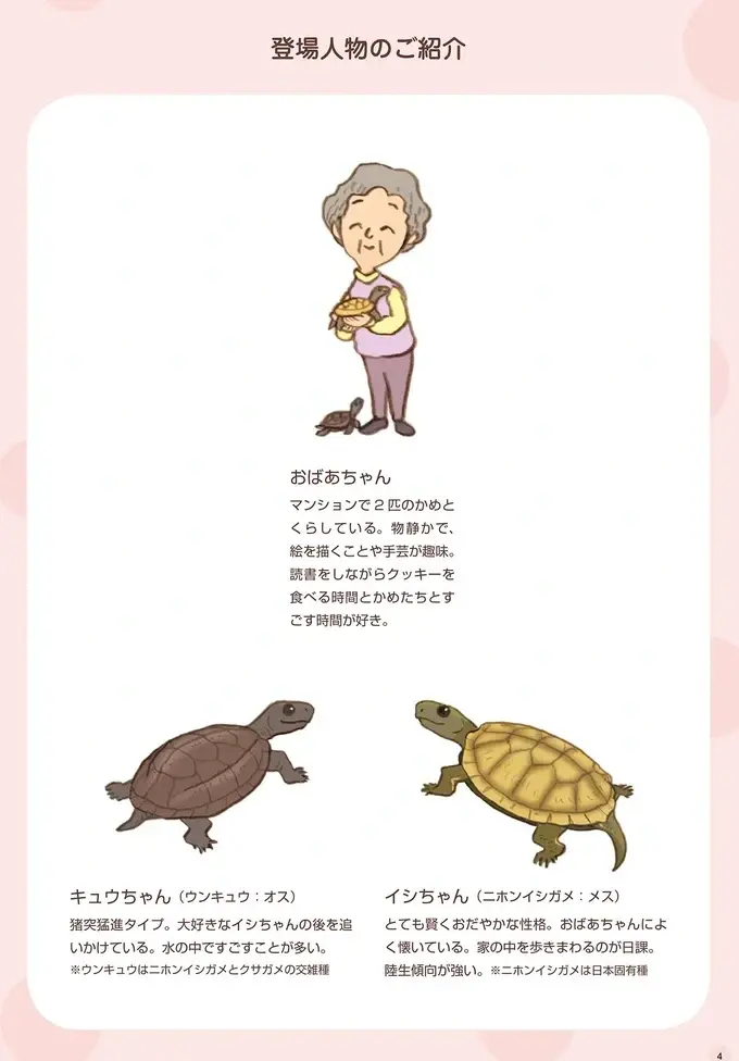 足音でどっちのかめか分かるおばあちゃん。今日は足音がしないと探してみたら？／おばあちゃんとかめ（2）