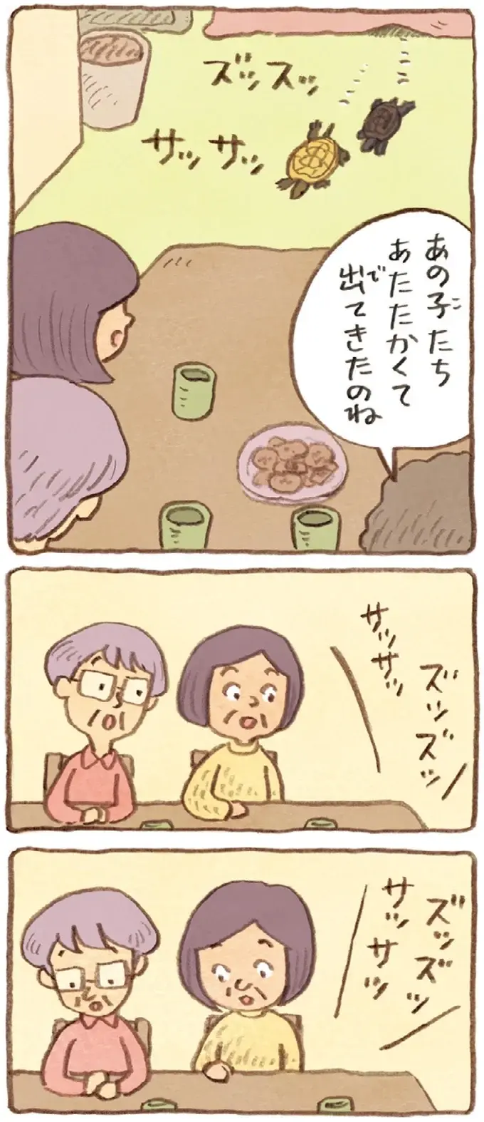 今日は50年来の友だちと女子会！ かめたちを見つけた友人の反応は？／おばあちゃんとかめ（6）